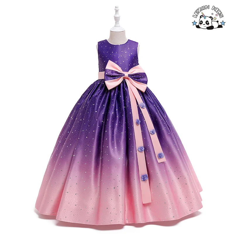 LEZONKIDS - mesh white formal red baby girl princess dress party for kids 2-12 green kid girl summer baby flower girls' dresses